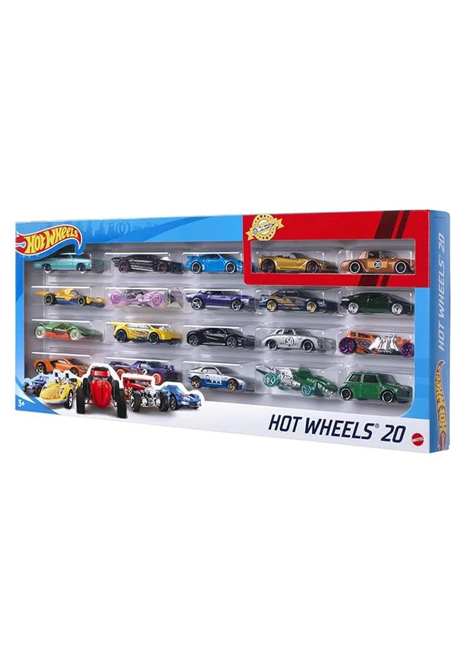 Premium Die-Cast Toy Car Mega Pack (20 Piece Set) Assorted Classic Designs for Kids and Collectors g7xs2