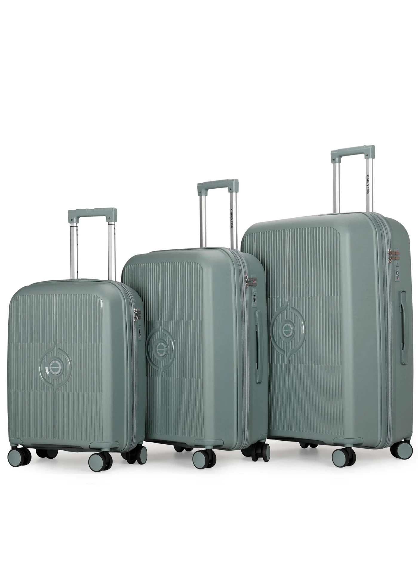 CABINPRO Expandable Hard Shell Spinner Luggage Set Premium Lightweight Polypropylene Travel Suitcase with 360¡ã Twin Wheels (Green) 3kp93