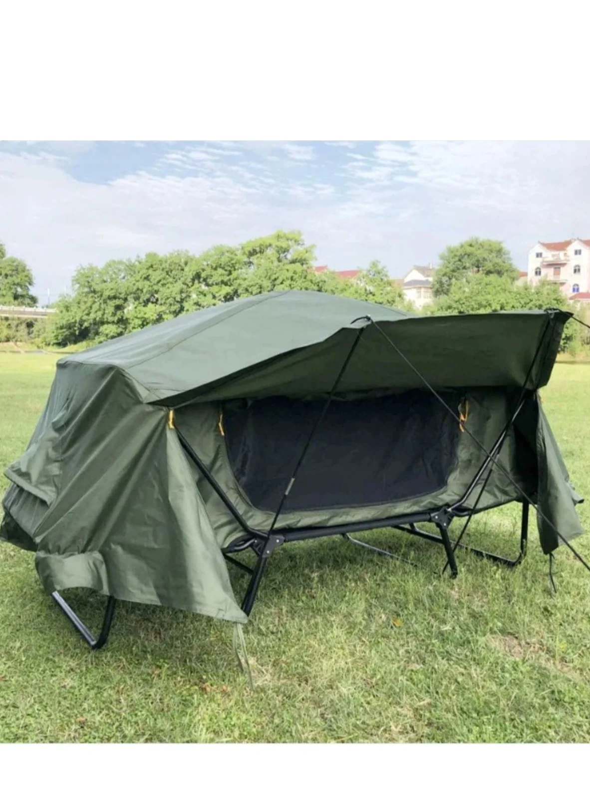 Albawadi Portable Camping Folding Tent Cot for 2 Persons (Heavy-Duty Waterproof Outdoor Bed with Carry Bag and Rain Cover) jjt8x