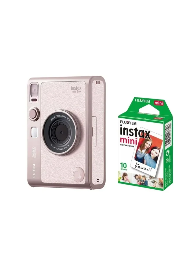Premium Hybrid Instant Camera with 10 Sheets Film (Gentle Rose, 4.9 MP) bji0q