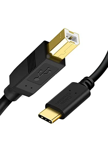 Premium USB C to B Printer Cable High-Speed Data Transfer Cord for Scanners and MIDI Controllers (Black, 1 m) 7uw3z