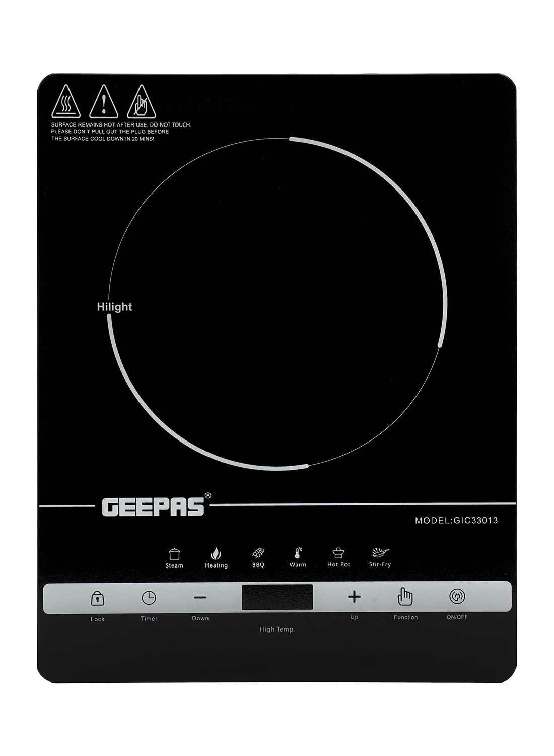 Geepas Digital Infrared Cooker with Ceramic Heating Element and Touch Control (Black, 2200W) nu3jh