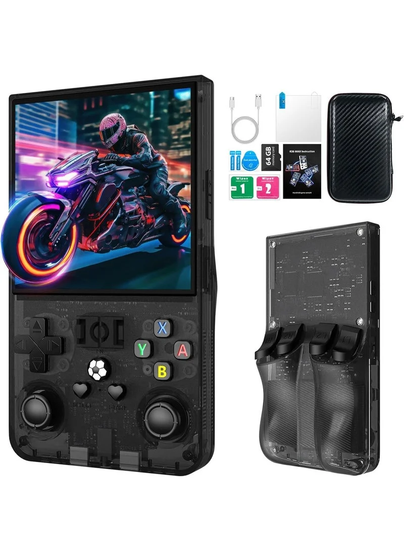 Gulf Trend Retro Handheld Game Console 4.0-inch IPS Screen Portable Arcade Player with 64GB Memory (Black) 4bqj8