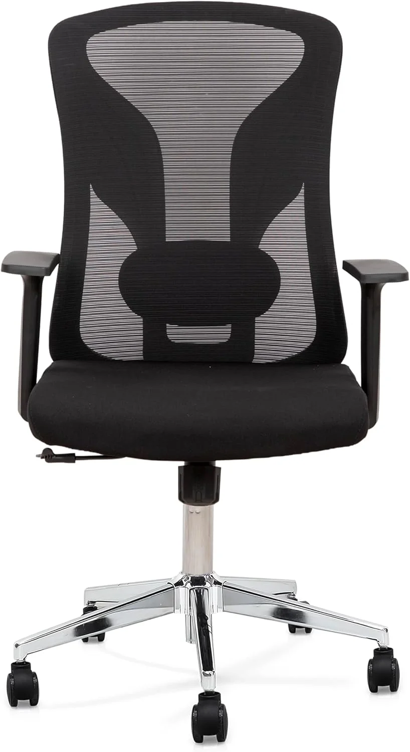 Multi Home Furniture Ergonomic Office Chair with Lumbar Support and Adjustable Headrest (Black, 120 cm) ihn38