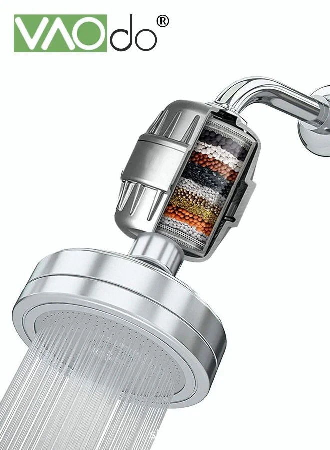 VAOdo High Pressure Shower Filter Head Water Softener for Dry Hair and Skin (Premium Chrome, 1-Pack) 4lgj0