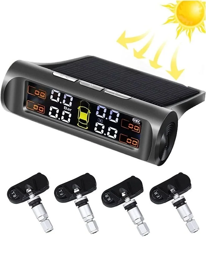 Arabest Car Tire Pressure Monitoring System with 4 Internal Sensors and Solar Wireless LCD Display (0-87 PSI) gscp8