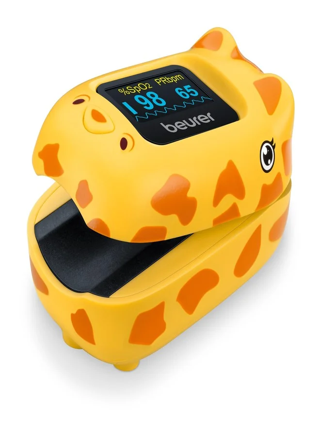 Premium Fingertip Pulse Oximeter for Kids Portable SPO2 and Heart Rate Monitor (Yellow, 1 Unit) d9vbn