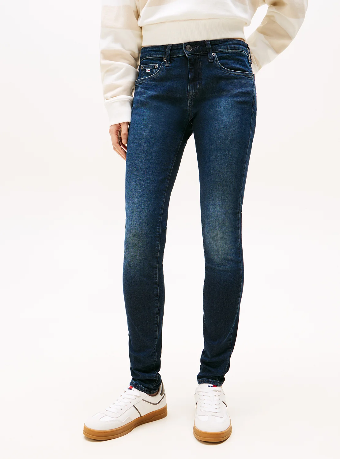 Premium Low Waist Skinny Jeans for Women Slim Fit Denim Pants (Blue, 28) s4zg9