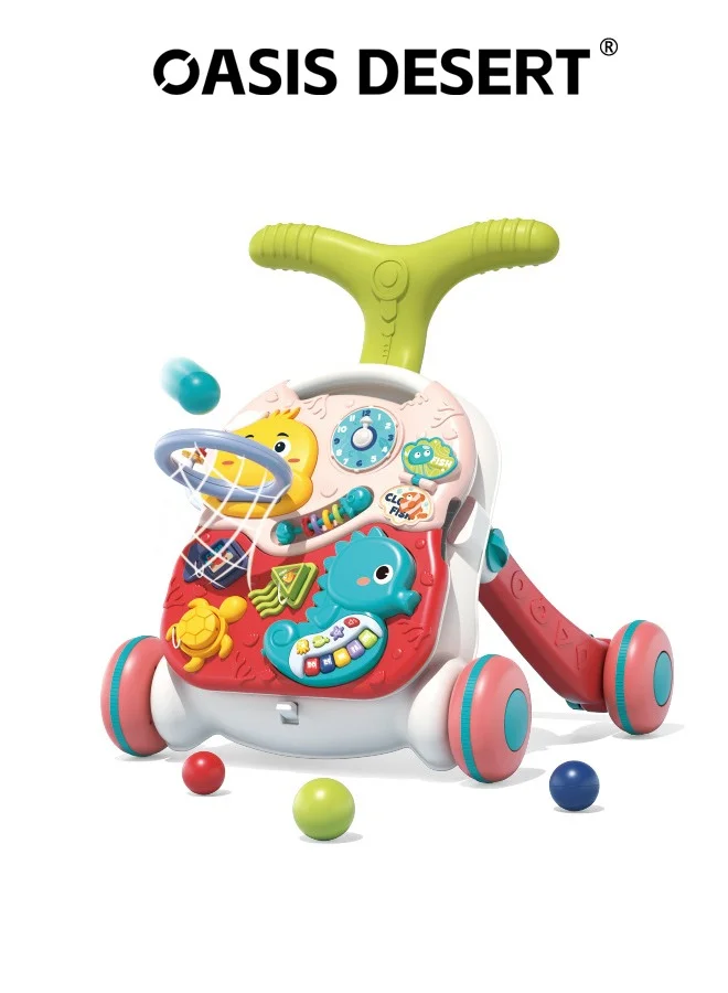 OASIS DESERT 2-in-1 Activity Walker and Early Education Learning Center for Toddlers (Multi-functional, Interactive Music Game Board) c3eax