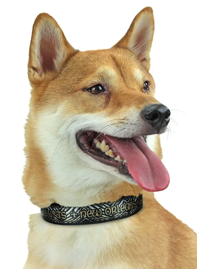 Premium Team Sports Adjustable Pet Collar for Dogs and Cats (Large, New Orleans Saints Design) t6zdc