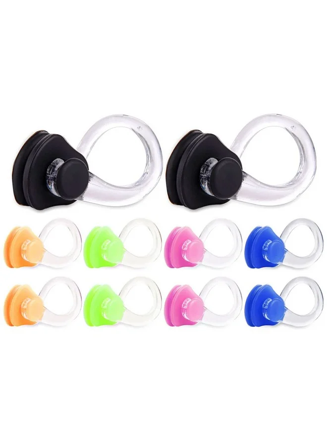 Linwnil Swimming Nose Clips Set (Soft Silicone, Waterproof, Multi-Color, 10-Pack) fenn6