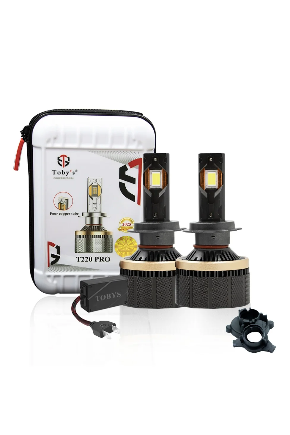 Toby's T220 Pro H7 LED Headlight Assembly 440W 44000 Lumens Premium Waterproof Automotive Lighting (6500K, 1 Pair) 5bw5j