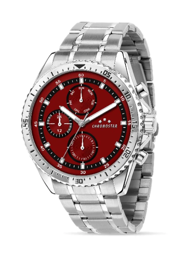 Chronostar Men's Chronograph Watch with Silver Stainless Steel Band (43.5mm) ycg3m