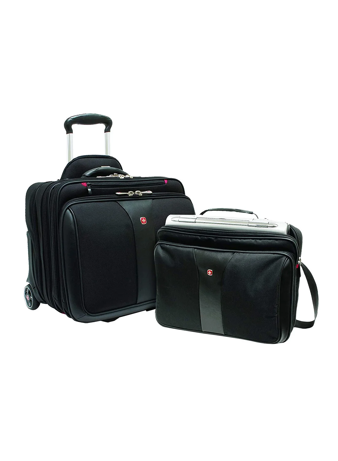 Patriot Rolling Business Trolley Bag Set (2-Piece, Black) Premium Travel Luggage for Professionals 1e91l