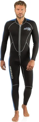 Premium Long Sleeve Wetsuit Full Body Diving Suit for Men (Black/Blue, 4XL) 8cyky
