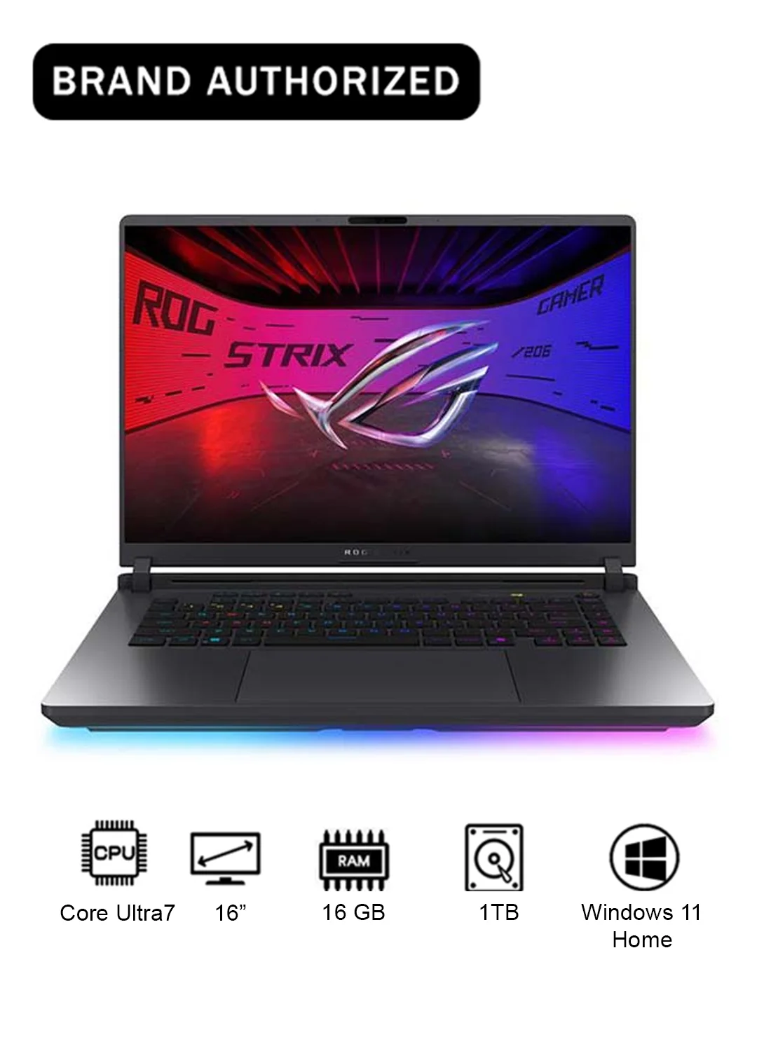 Premium Gaming Laptop 16-Inch 2.5K 240Hz Display, Core Ultra 7 Processor, 16GB RAM, 1TB SSD, 8GB Graphics, Windows 11 (Eclipse Gray, 16-Inch) ymk1o