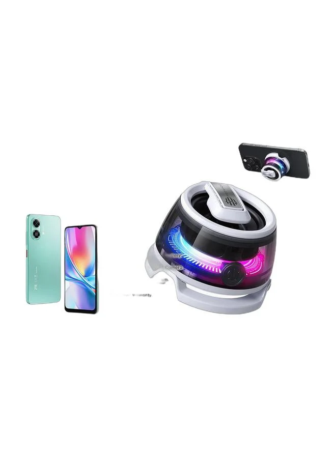 Smartphone 64GB 4G Dual SIM Ice Green & Magnetic Portable Bluetooth Speaker Bundle (6GB RAM, 64GB Storage) 2j7oe