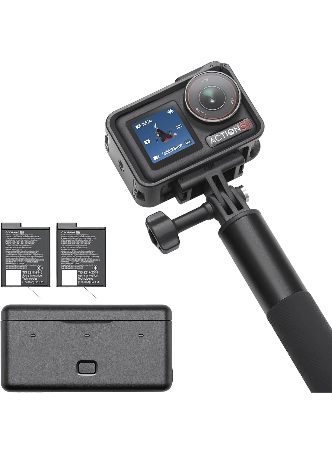 Premium Action Camera 4K 120fps Ultra-HD Waterproof Sports Camcorder with Dual OLED Touchscreens and 47GB Internal Storage (Black) hek9o