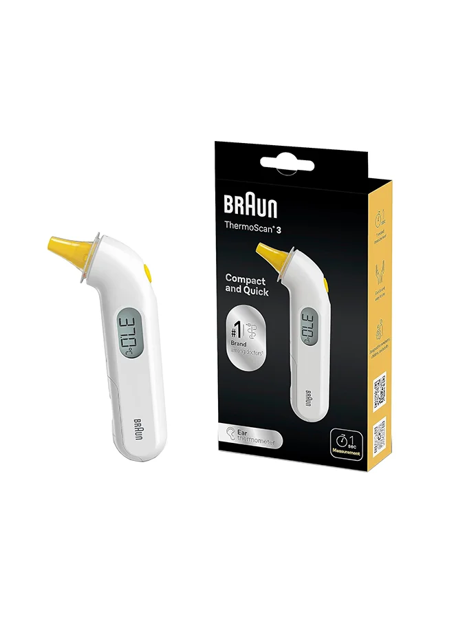 Premium Infrared Ear Thermometer Digital Temperature Monitor for Kids and Adults (1 Piece) aqnft