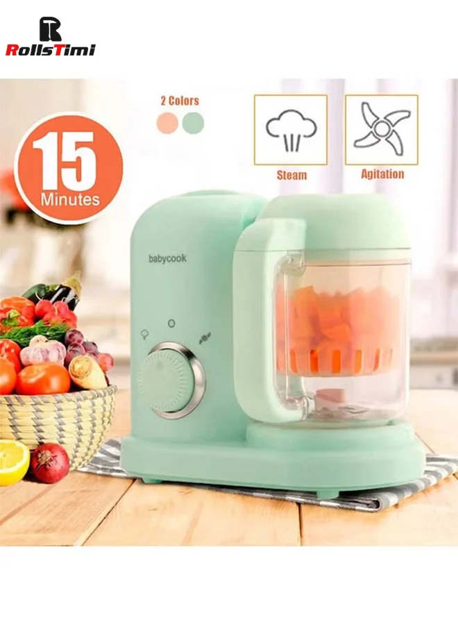 RollsTimi Electric Baby Food Processor Multi-function Steam and Blend (Green, 600 mL) m6zxj