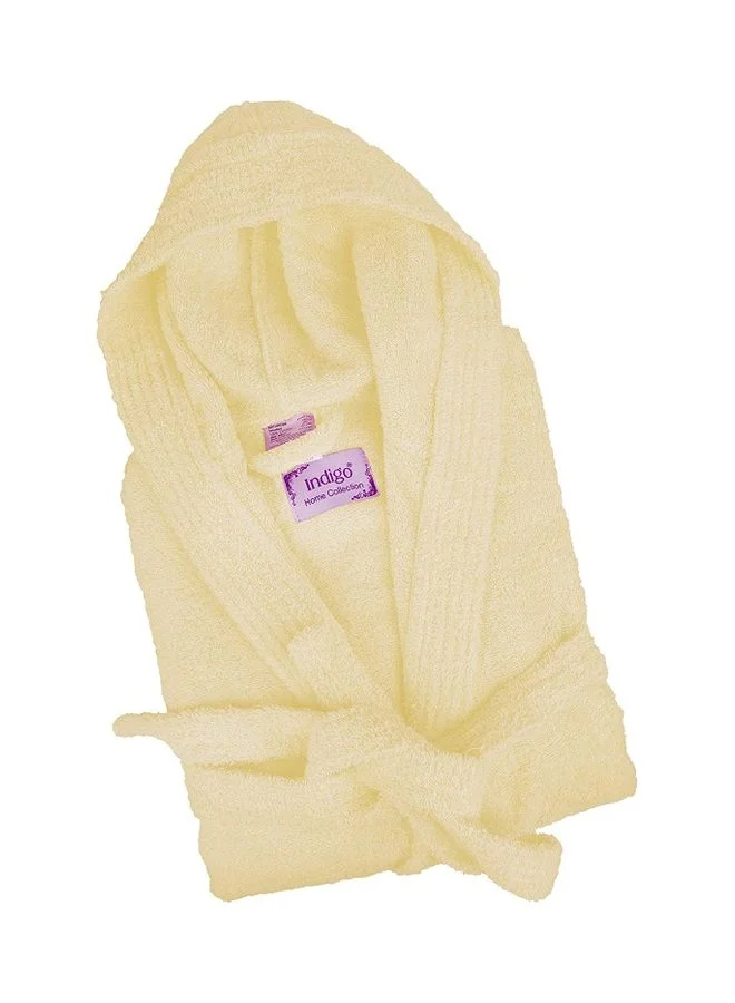 Home Essentials Unisex Bathrobe Cotton Premium Soft Absorbent Robe for Men and Women (Cream, Adult Size) sx405
