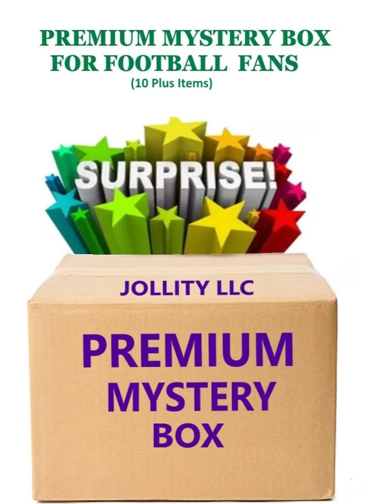 JOLLITY LLC Football Fan Mystery Box Premium Collectibles and Accessories (10 Piece Set) qflsv