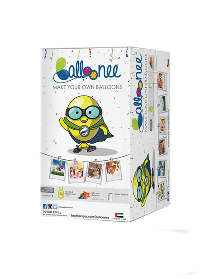 Balloonee Disposable Helium Party Kit for Balloons (30 Balloons, 19.5x19.5x37cm) klxy1