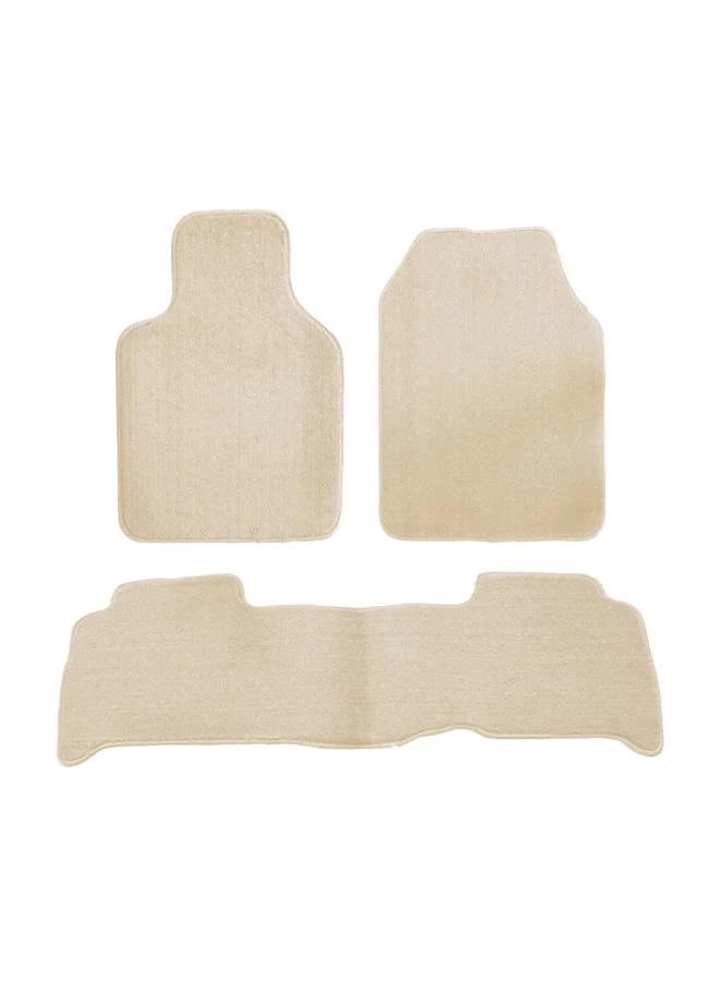 BYSON Universal SUV Car Floor Mats 3-Piece Set Heavy-Duty Waterproof All-Weather Protection (Beige, 3-Piece) bzap2