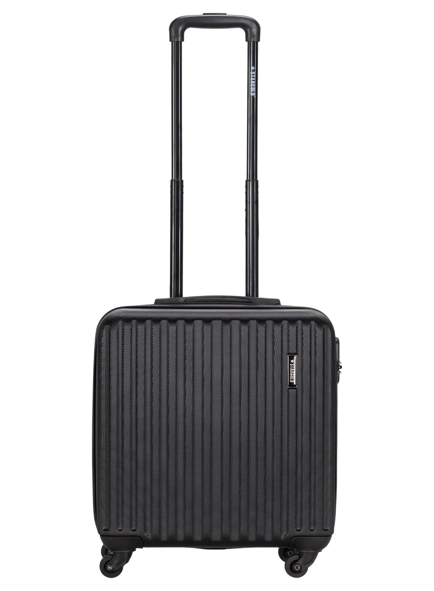 Stargold Hardside Spinner Cabin Trolley Luggage with Number Lock (Black, 16 Inches) 4453m