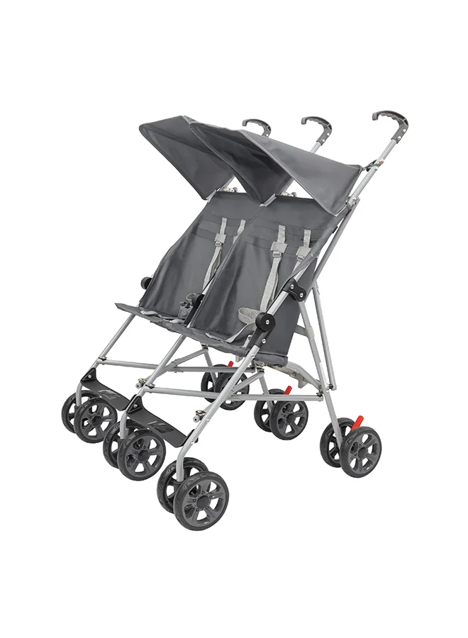 Moon Jet Plus Twin Lightweight Travel Stroller Umbrella Fold (Dark Grey, 30kg Capacity) 0a420