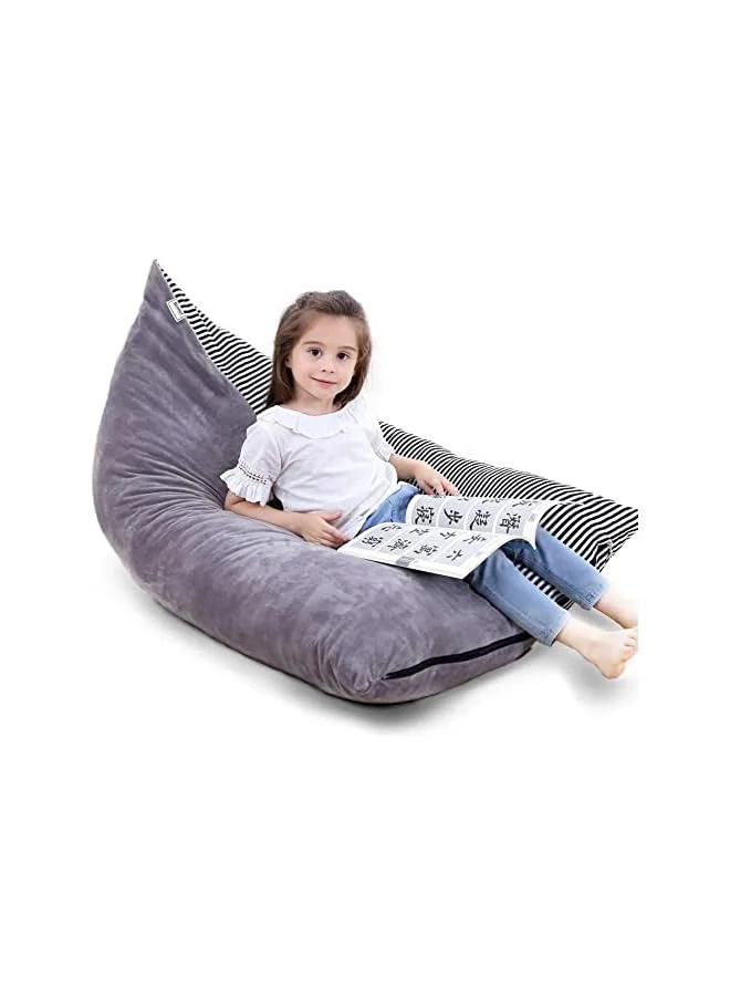 Jaexest Stuffed Animal Storage Bean Bag Chair Cover (Extra Large, 135 cm) Premium Velvet Plush Toy Organizer for Kids and Adults ztf81