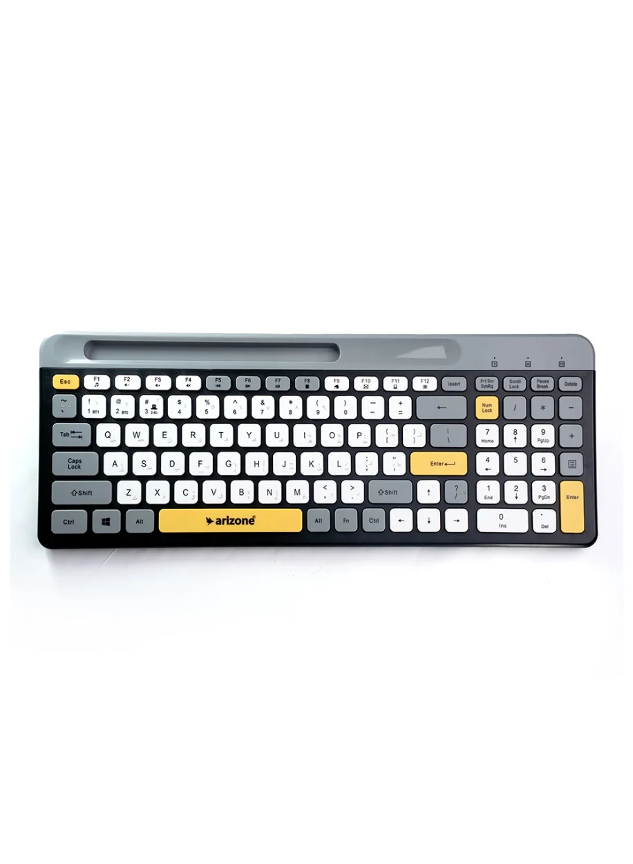 Arizone Dual Mode Wireless Keyboard Bluetooth 5.0 Arabic English Layout (Multi Color) 20nsn