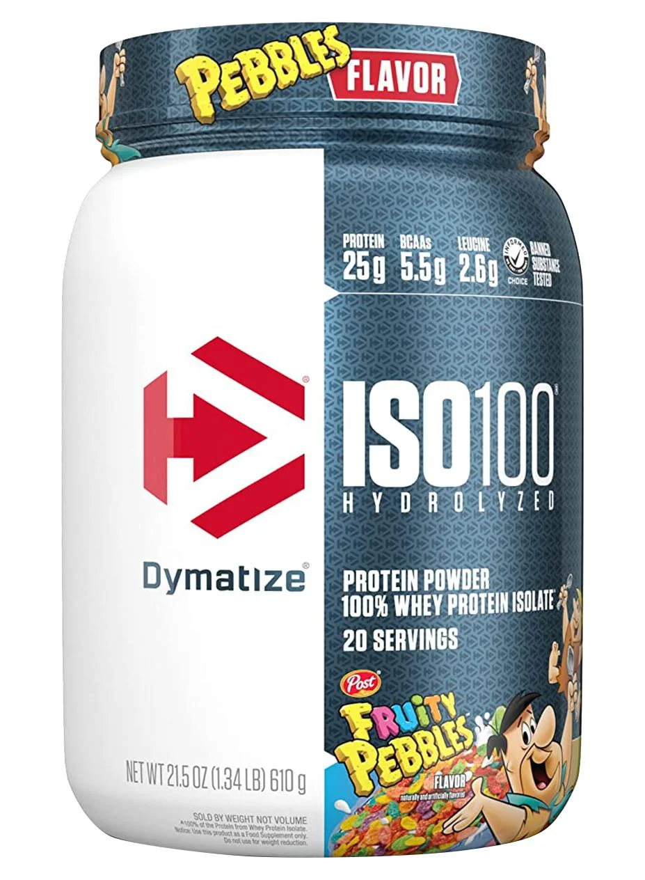 Dymatize ISO 100 Whey Protein Powder Fruity Pebbles Flavor Premium Muscle Recovery Supplement (610 g) 0ji2x