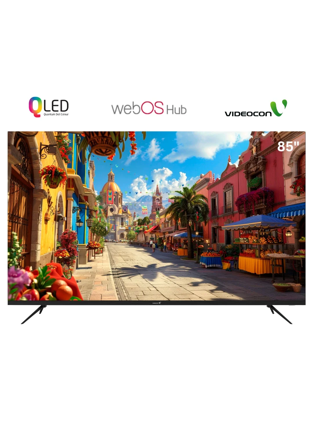 VIDEOCON 85 Inch QLED Smart TV 4K UHD Edgeless Display with WebOS and Magic Remote (Black, 215 cm) vu7wn