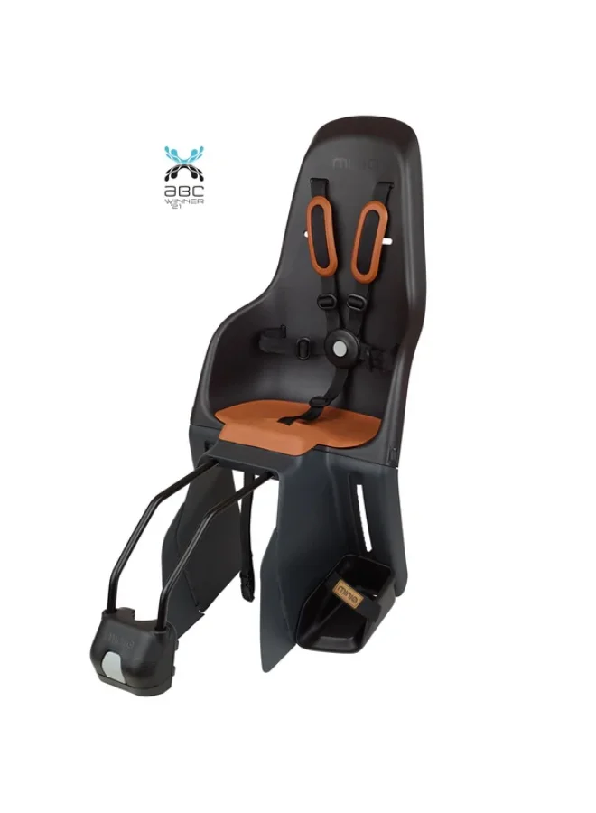 Premium Rear-Mounted Child Bicycle Seat for Commuting and Leisure (Adjustable Safety Harness, Universal Fit) vwaz3
