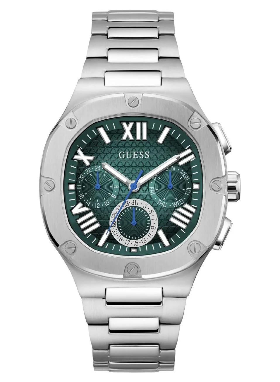 Premium Men's Quartz Analog Watch with Green Dial and Stainless Steel Band (42mm) ttc8t
