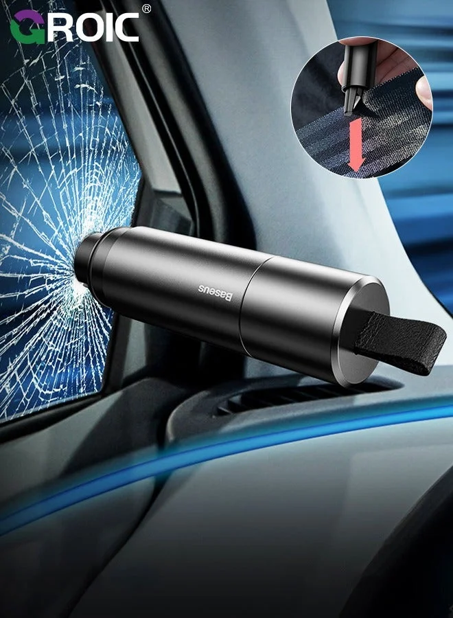 GROIC Car Safety Hammer Emergency Escape Tool with Seatbelt Cutter and Window Breaker (Grey, 17 cm) y98cw
