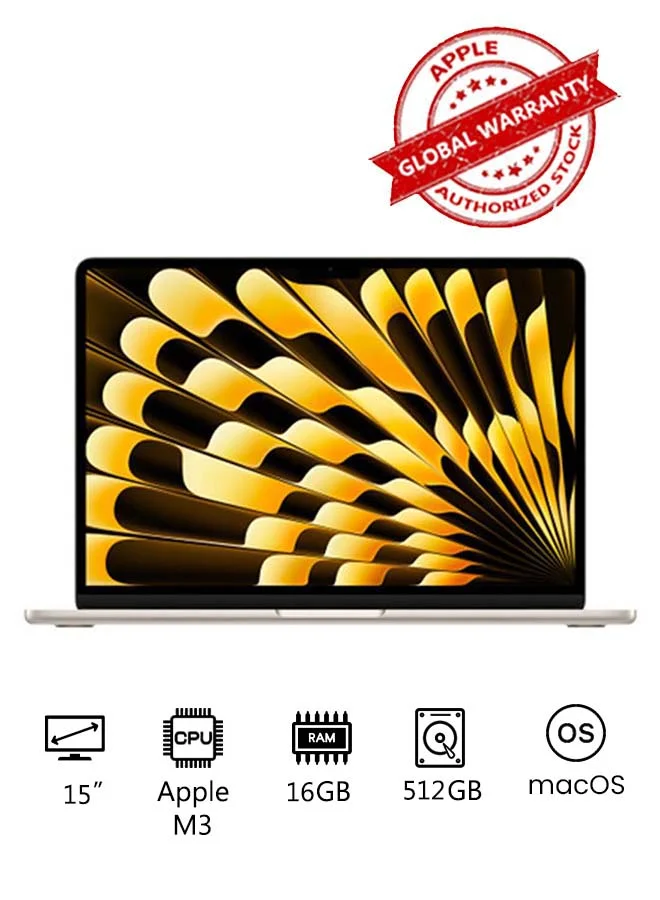 Premium Smart 15-inch Laptop, 8-Core CPU 10-Core GPU, 16GB RAM, 512GB SSD, High-Performance Professional Notebook (Starlight, 15-inch) gdg41