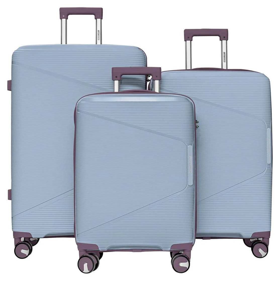 BRITISH TOURISTER 3-Piece Hard Shell Luggage Set with TSA Lock and 360-Degree Spinner Wheels (Grey, Small/Medium/Large) unrp4