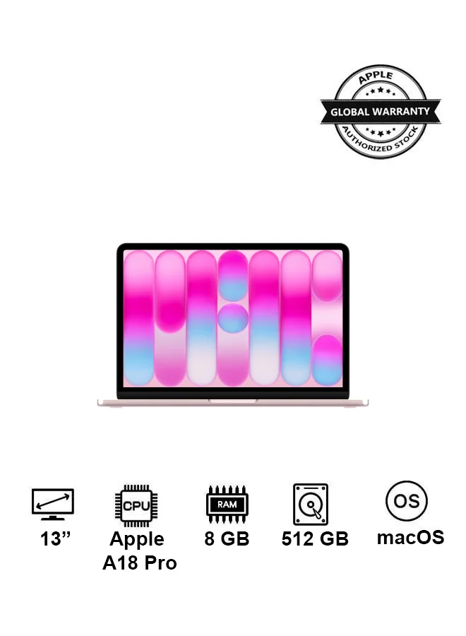 Premium Smart Neo Laptop 13-Inch Display (8GB RAM, 512GB SSD, English & Arabic Keyboard, Blush) xe8vb