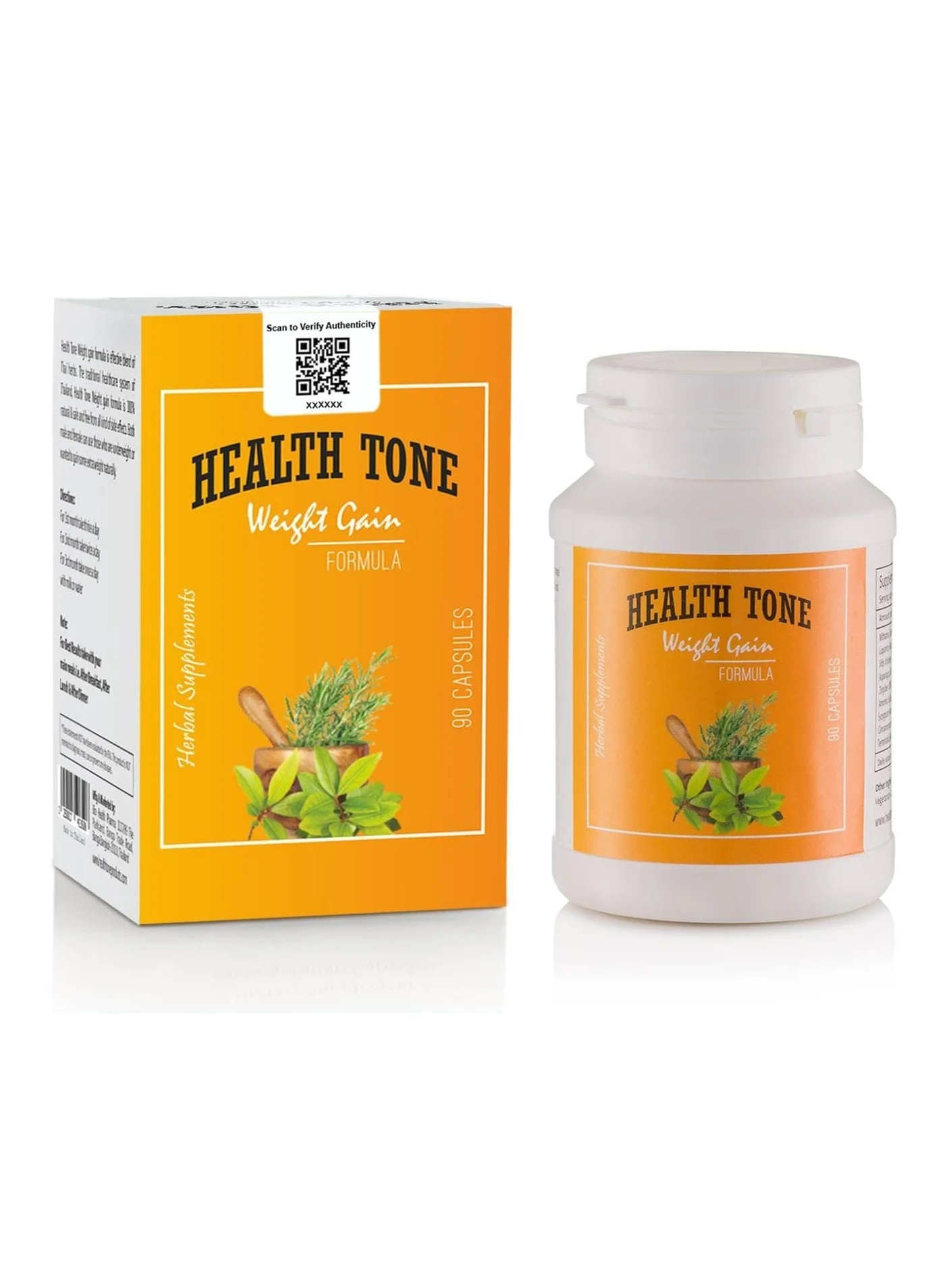 Health Tone Herbal Weight Gain Supplement Capsules (90 Capsules) 36rxb
