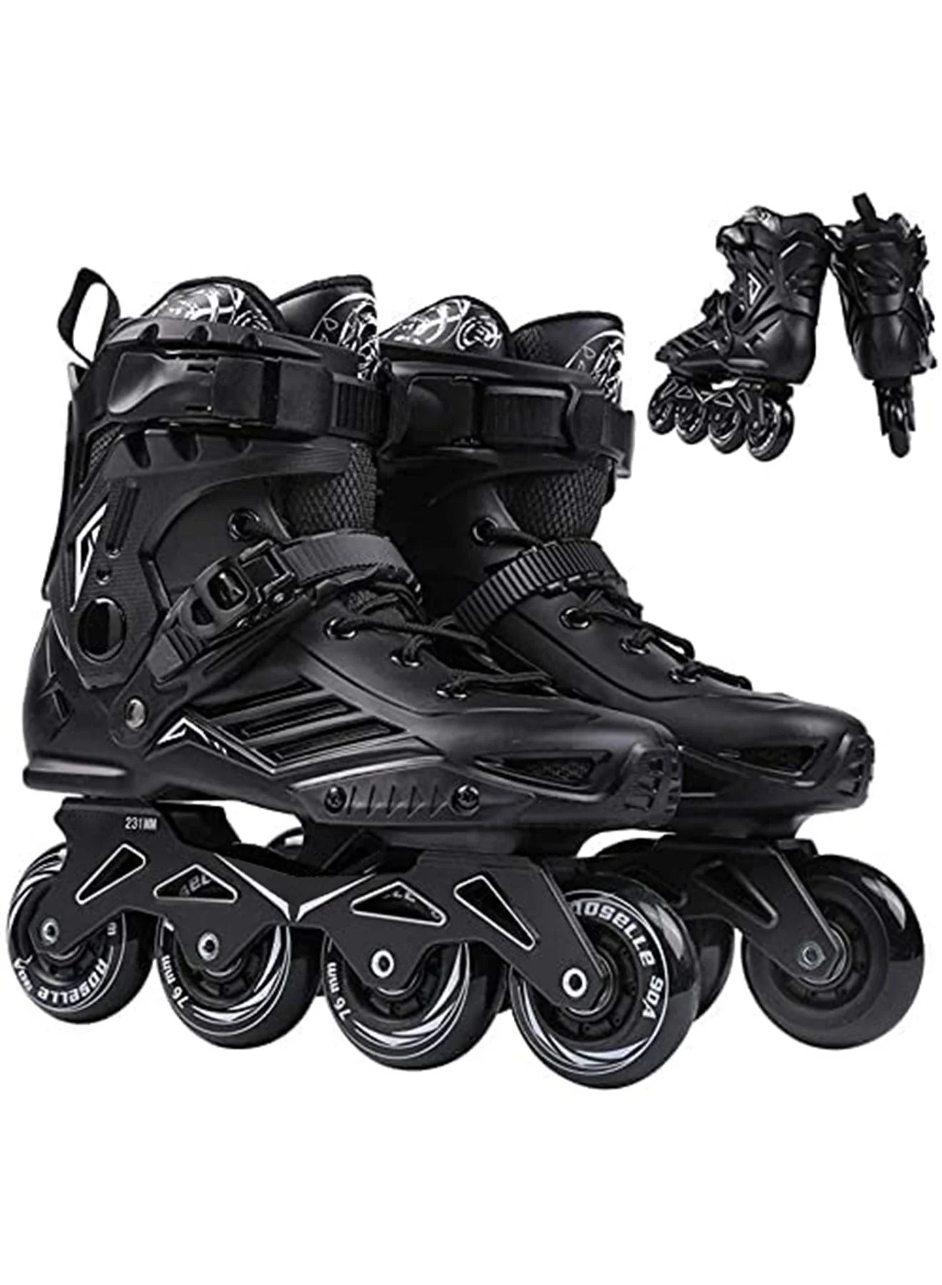 GT-Wheel Professional Inline Speed Skates High-Performance Single Row Roller Blades (Adult, Black) f8vz7