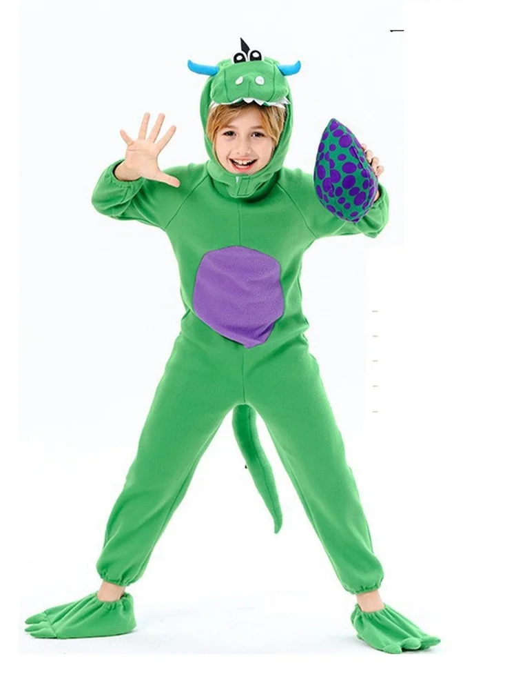 Al Aoyama Kids Dinosaur Costume Set with Egg Full Body Dino Outfit for Halloween Party and Role Play (One Size) hn79k