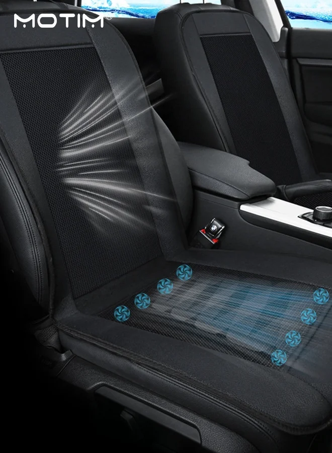 Motim Cooling Car Front Seat Cushion with Fans (12V Ventilated Air Circulation Pad, 2 Wind Speed Settings, Breathable Fabric, Universal Fit for All Vehicles) p8wnu