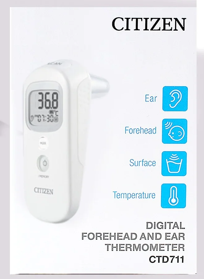 CITIZEN Digital Contactless Infrared Thermometer for Ear and Forehead (Dual-Mode, Professional Grade) 3u1dw