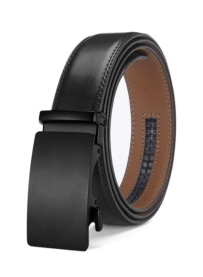 HOOTO Men's Ratchet Dress Belt, Automatic Buckle Sliding Belt for Business Casual (Black, 130cm) ht0g0