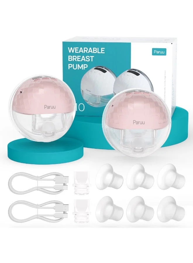 Paruu P10 Wearable Hands-Free Electric Breast Pump with Smart Display (4 Modes, 9 Levels, Pack of 2) bitza