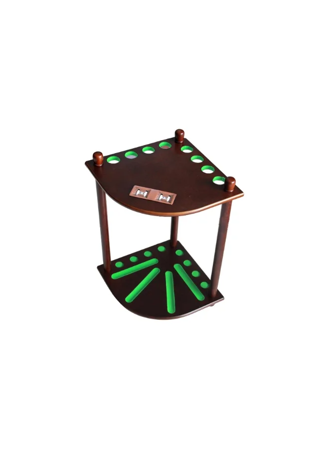 TA Sport Billiard Cue and Ball Rack (8-Hole, Mahogany Finish) Premium Wooden Snooker Stand for Game Rooms mdrjd