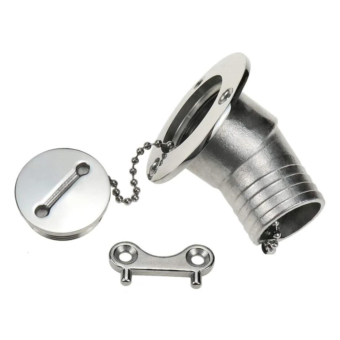 Marine Deck Fill Filler Angled Neck 316 Stainless Steel Hardware with Key for Boat Yacht Caravan (38 mm) rrzef