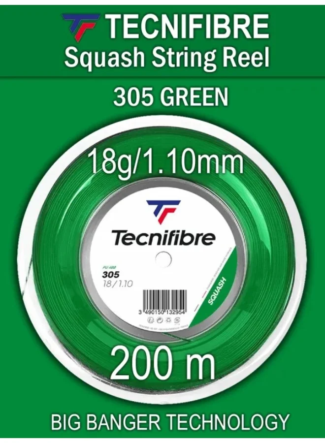 Premium Squash Racket String Reel 1.10mm Gauge (Green, 200m) fx2q6